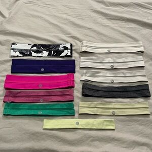 Lululemon Headbands Lot of 11 White / Pink / Purple / Green / Yellow / Gray